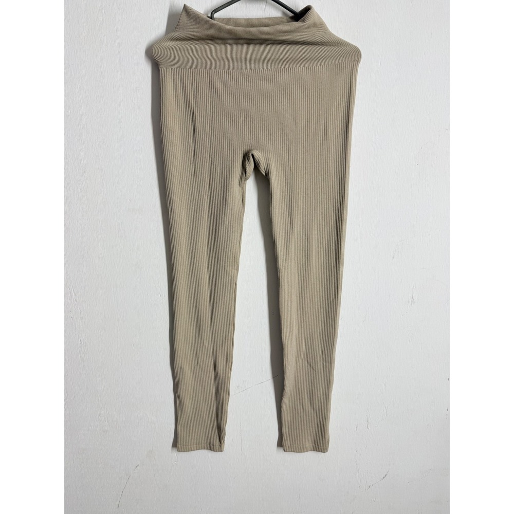 Warners Blissful Benefits Ribbed Leggings Tan Beige High Waist L/XL Seamless